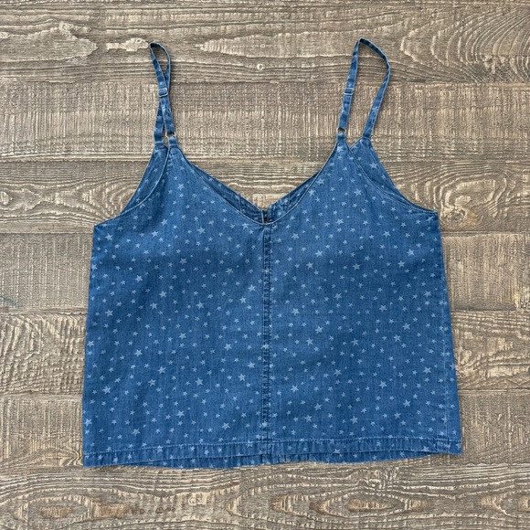 Madewell Denim Button-Down Cami in Star Jacquard 2 - Picture 6 of 8